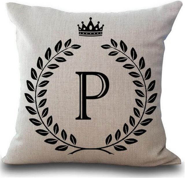 Mounteen Personalized Alphabet Pillow Cover