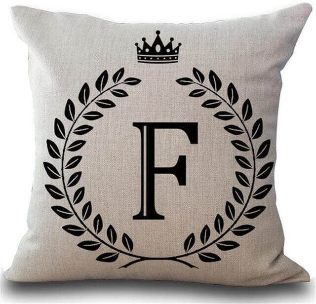 Mounteen Personalized Alphabet Pillow Cover