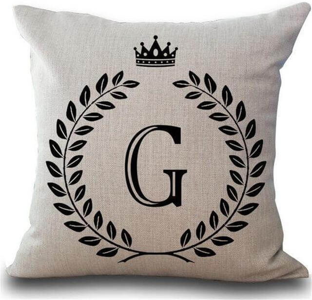 Mounteen Personalized Alphabet Pillow Cover