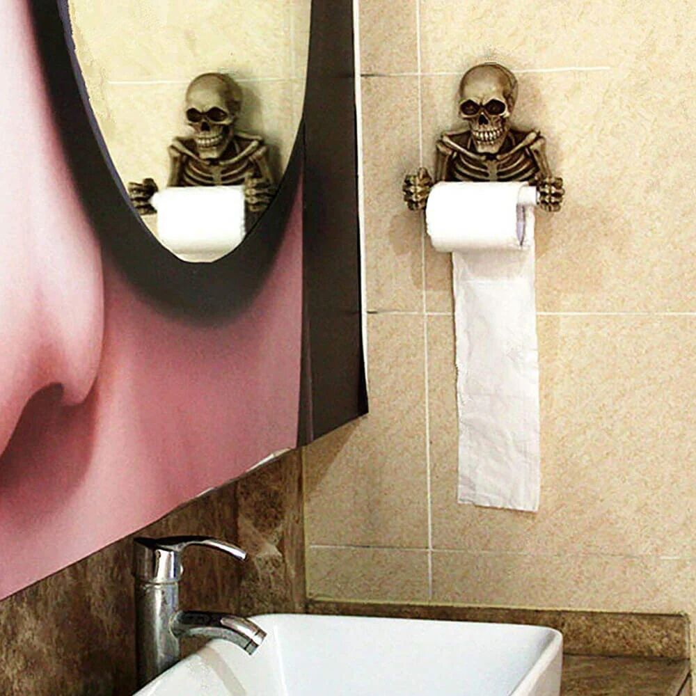 Mounteen Halloween Skeletoilet Skeleton Toilet Paper Holder