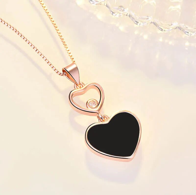 Mounteen Heart Pendant Necklace Synthetic Gemstone 925 Sterling Silver