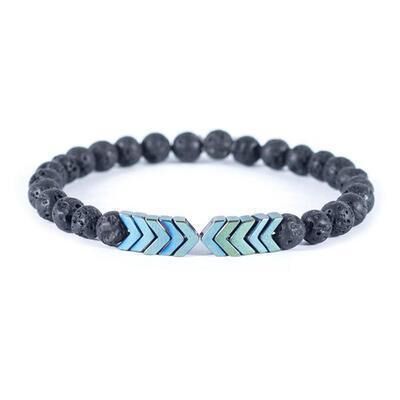 Mounteen Arrow Lava Stone Bracelet