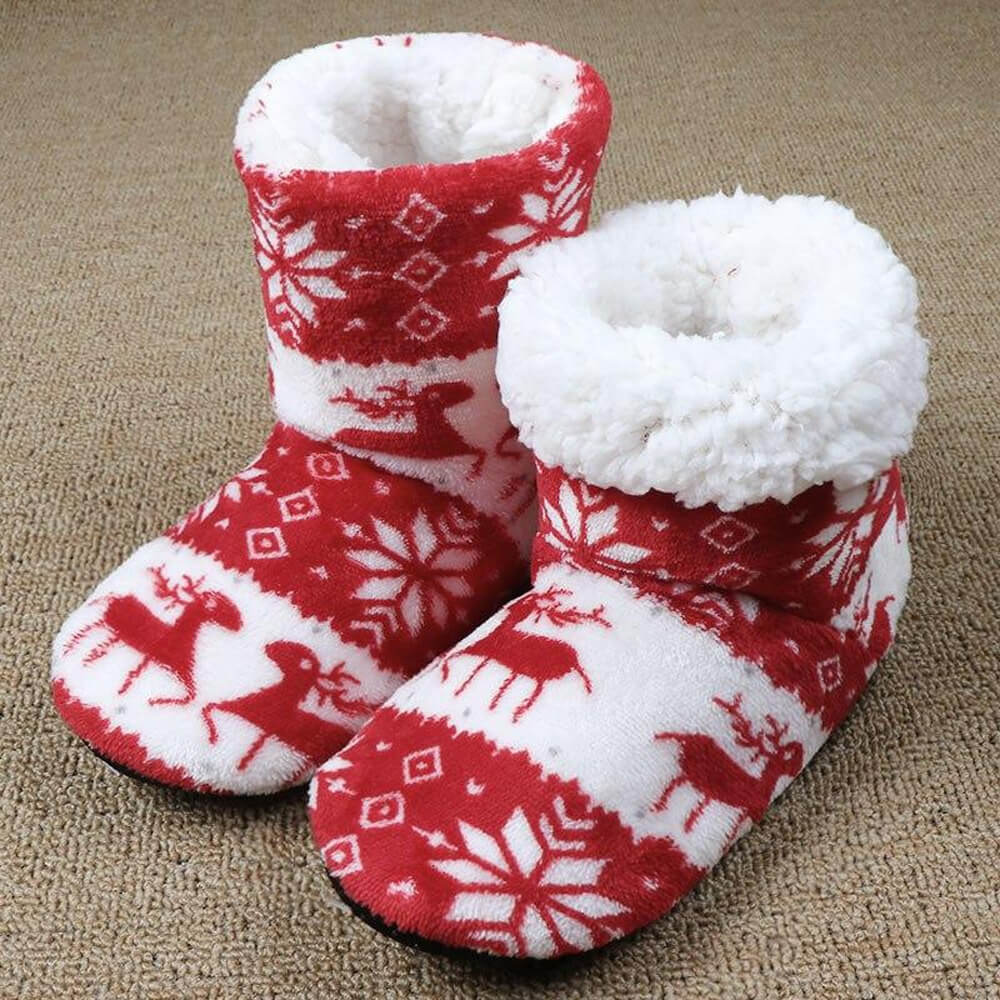 Mounteen Fluffy Fuzzy & Cute Christmas Reindeer Slippers