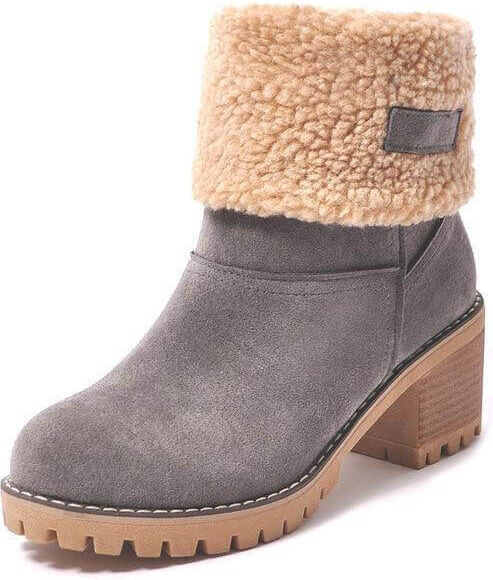 Mounteen Women’s Block Heel Snow Boots