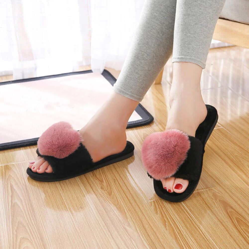 Mounteen Women's Indoor & Outdoor Heart Slippers