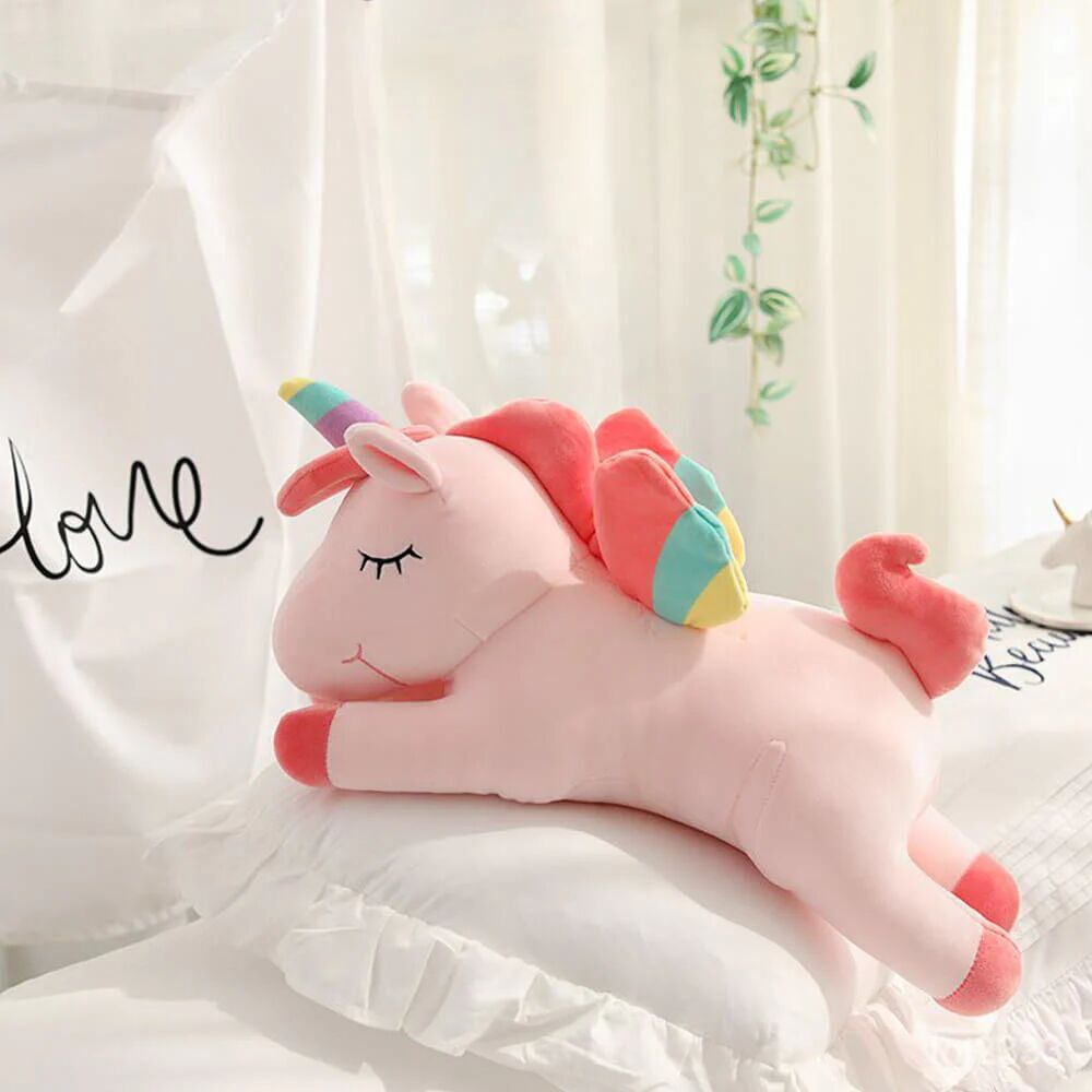 Mounteen Cute & Fluffy Rainbow Unicorn Plush Toy