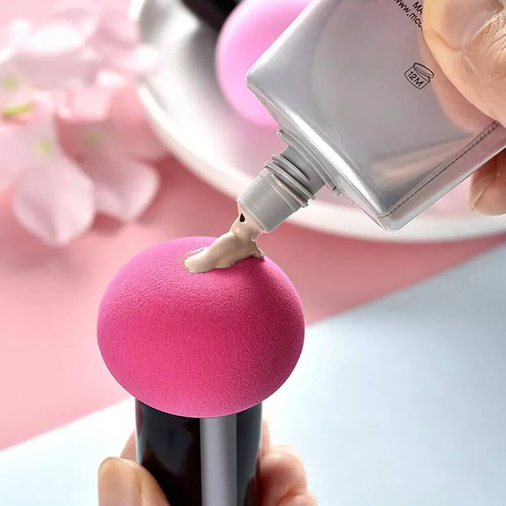 Mounteen Mushroom Makeup Sponge With Handle