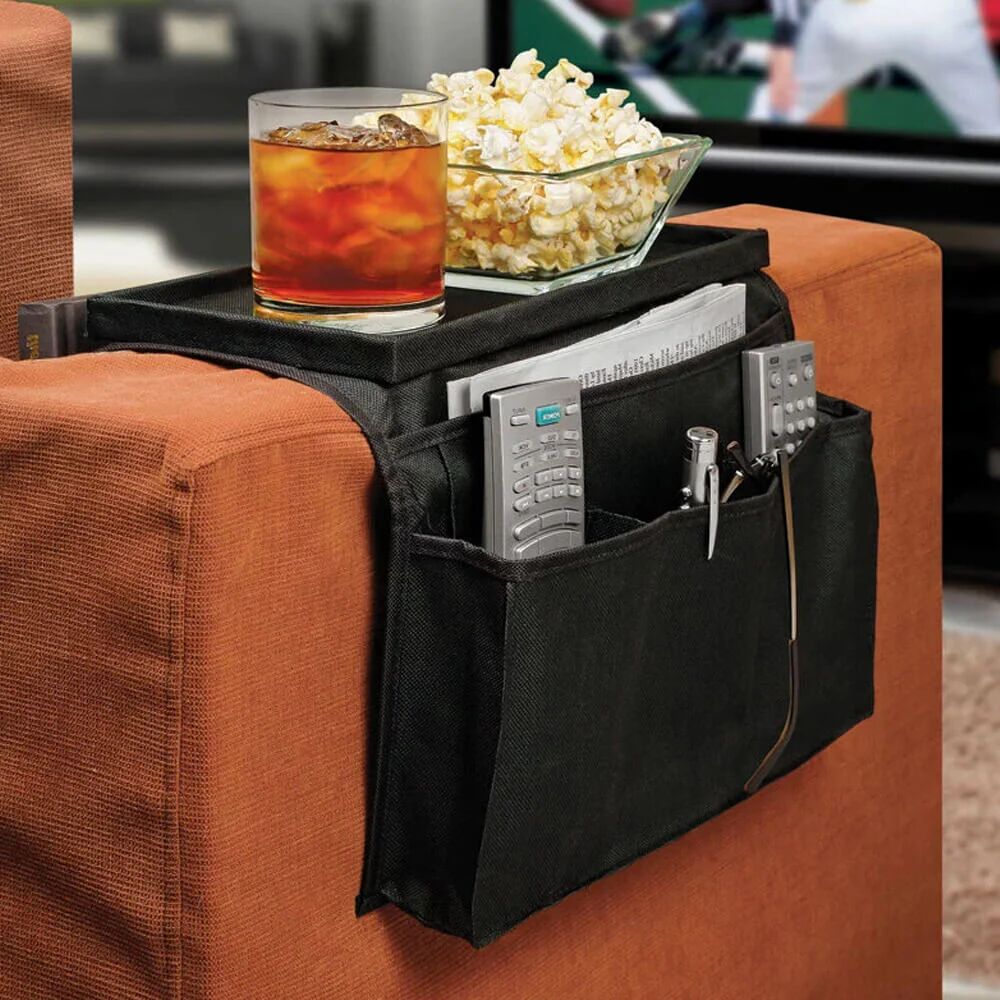 Mounteen Sofa Armrest Tray With Organizer