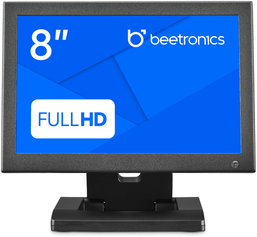 Beetronics 8 Inch Monitor Metal Casing   Small Industrial LCD Monitor for Flush, Wall, Desktop, Open Frame mount