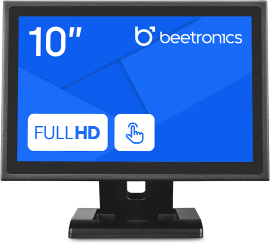 Touchscreen Monitor 10 Inch   Industrial, Automative, Marine, 12V/24V, Flush Mount, Full HD, Metal Housing   Beetronics