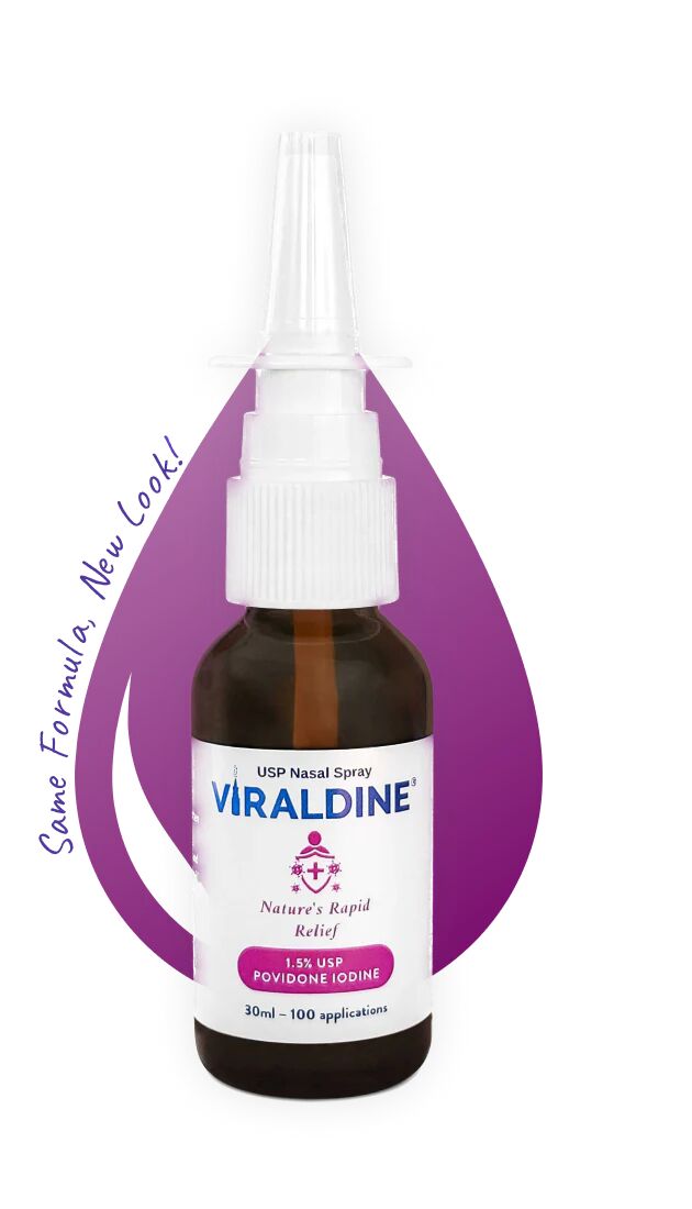 Viraldine 1.5 % Povidone-Iodine Nasal Spray Rapid Relief Formula 100 Applications