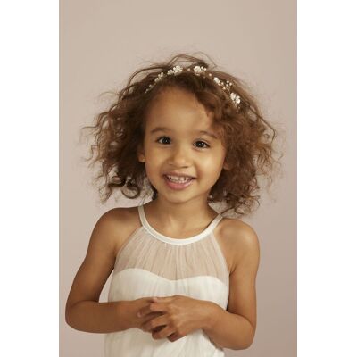 DB Studio Gold Vine Tie-Back Flower Girl Headband David's Bridal DB Studio Gold Vine Tie-Back Flower Girl Headband David's Bridal