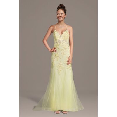 Jules and Cleo Illusion Corset Bodice Mermaid Dress in Butter Size: 0 David's Bridal Jules and Cleo Illusion Corset Bodice Mermaid Dress in Butter Size: 0 David's Bridal