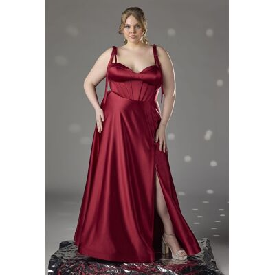 Jules and Cleo Satin Sweetheart Corset A-Line Dress in Cranberry Size: 23 David's Bridal Jules and Cleo Satin Sweetheart Corset A-Line Dress in Cranberry Size: 23 David's Bridal