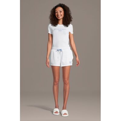 DB Studio Bow Embroidered Shorts in White Size: 2X David's Bridal DB Studio Bow Embroidered Shorts in White Size: 2X David's Bridal