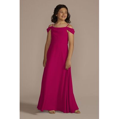 Celebrate DB Studio Chiffon Swag Sleeve Junior Bridesmaid Dress in Berry Size: 12 David's Bridal Celebrate DB Studio Chiffon Swag Sleeve Junior Bridesmaid Dress in Berry Size: 12 David's Bridal