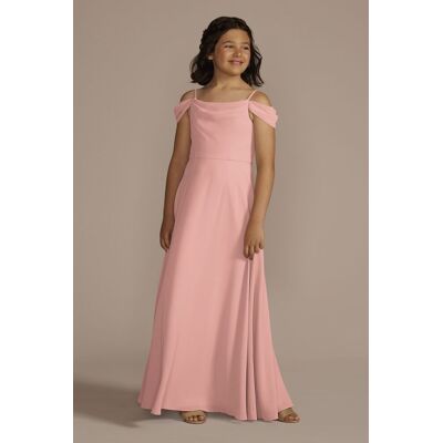 Celebrate DB Studio Chiffon Swag Sleeve Junior Bridesmaid Dress in Ballet Size: 12 David's Bridal Celebrate DB Studio Chiffon Swag Sleeve Junior Bridesmaid Dress in Ballet Size: 12 David's Bridal