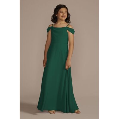 Celebrate DB Studio Chiffon Swag Sleeve Junior Bridesmaid Dress in Juniper Size: 12 David's Bridal Celebrate DB Studio Chiffon Swag Sleeve Junior Bridesmaid Dress in Juniper Size: 12 David's Bridal
