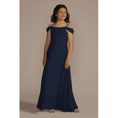 Celebrate DB Studio Chiffon Swag Sleeve Junior Bridesmaid Dress in Marine Size: 12 David's Bridal Celebrate DB Studio Chiffon Swag Sleeve Junior Bridesmaid Dress in Marine Size: 12 David's Bridal