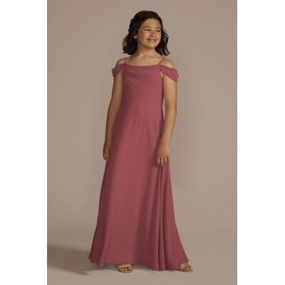 Celebrate DB Studio Chiffon Swag Sleeve Junior Bridesmaid Dress in Chianti Size: 12 David's Bridal Celebrate DB Studio Chiffon Swag Sleeve Junior Bridesmaid Dress in Chianti Size: 12 David's Bridal