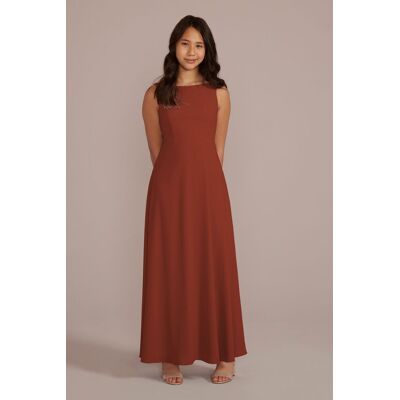 Celebrate DB Studio Chiffon Junior Bridesmaid Dress With Tie Back in Cinnamon Size: 18 David's Bridal Celebrate DB Studio Chiffon Junior Bridesmaid Dress With Tie Back in Cinnamon Size: 18 David's Bridal