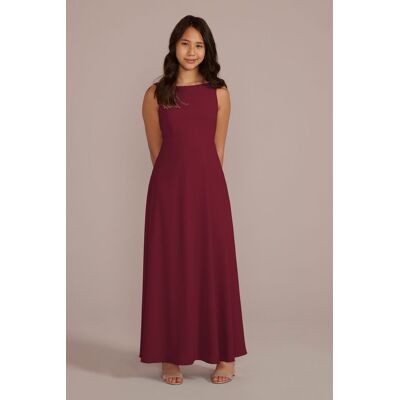 Celebrate DB Studio Chiffon Junior Bridesmaid Dress With Tie Back in Cranberry Size: 14 David's Bridal Celebrate DB Studio Chiffon Junior Bridesmaid Dress With Tie Back in Cranberry Size: 14 David's Bridal