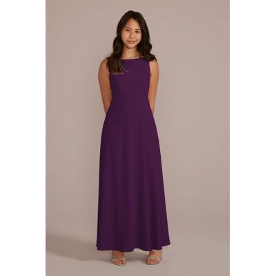 Celebrate DB Studio Chiffon Junior Bridesmaid Dress With Tie Back in Plum Size: 18 David's Bridal Celebrate DB Studio Chiffon Junior Bridesmaid Dress With Tie Back in Plum Size: 18 David's Bridal