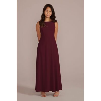 Celebrate DB Studio Chiffon Junior Bridesmaid Dress With Tie Back in Wine Size: 18 David's Bridal Celebrate DB Studio Chiffon Junior Bridesmaid Dress With Tie Back in Wine Size: 18 David's Bridal