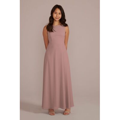 Celebrate DB Studio Chiffon Junior Bridesmaid Dress With Tie Back in Quartz Size: 14 David's Bridal Celebrate DB Studio Chiffon Junior Bridesmaid Dress With Tie Back in Quartz Size: 14 David's Bridal