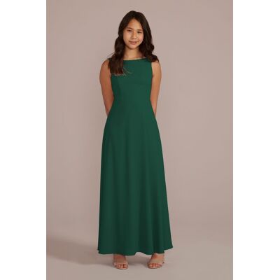 Celebrate DB Studio Chiffon Junior Bridesmaid Dress With Tie Back in Juniper Size: 18 David's Bridal Celebrate DB Studio Chiffon Junior Bridesmaid Dress With Tie Back in Juniper Size: 18 David's Bridal