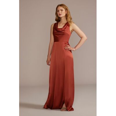 Celebrate DB Studio Stretch Charmeuse Sleeveless Cowl Dress in Cinnamon Size: 24 David's Bridal Celebrate DB Studio Stretch Charmeuse Sleeveless Cowl Dress in Cinnamon Size: 24 David's Bridal