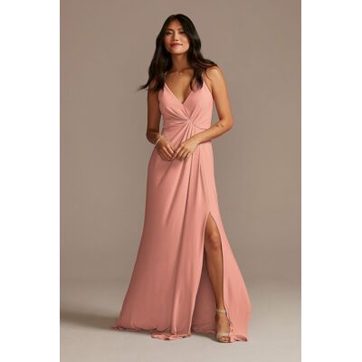 Celebrate DB Studio Jersey A-Line Dress With Knot Detail in Desert Coral Size: 28 David's Bridal Celebrate DB Studio Jersey A-Line Dress With Knot Detail in Desert Coral Size: 28 David's Bridal