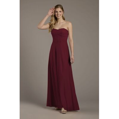 Celebrate DB Studio Mesh Twist Bodice Corset A-Line Dress in Wine Size: 18 David's Bridal Celebrate DB Studio Mesh Twist Bodice Corset A-Line Dress in Wine Size: 18 David's Bridal