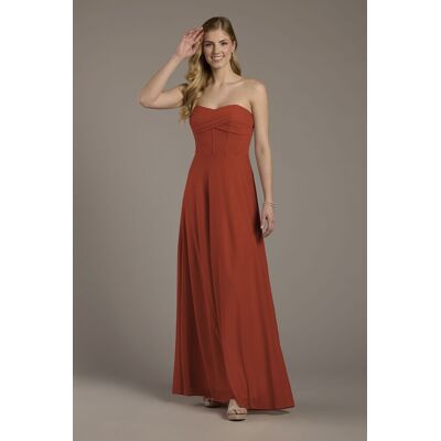 Celebrate DB Studio Mesh Twist Bodice Corset A-Line Dress in Cinnamon Size: 26 David's Bridal Celebrate DB Studio Mesh Twist Bodice Corset A-Line Dress in Cinnamon Size: 26 David's Bridal