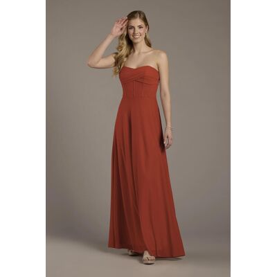 Celebrate DB Studio Mesh Twist Bodice Corset A-Line Dress in Cinnamon Size: 26 David's Bridal Celebrate DB Studio Mesh Twist Bodice Corset A-Line Dress in Cinnamon Size: 26 David's Bridal