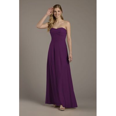 Celebrate DB Studio Mesh Twist Bodice Corset A-Line Dress in Plum Size: 26 David's Bridal Celebrate DB Studio Mesh Twist Bodice Corset A-Line Dress in Plum Size: 26 David's Bridal