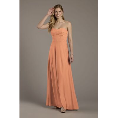 Celebrate DB Studio Mesh Twist Bodice Corset A-Line Dress in Terracotta Size: 30 David's Bridal Celebrate DB Studio Mesh Twist Bodice Corset A-Line Dress in Terracotta Size: 30 David's Bridal