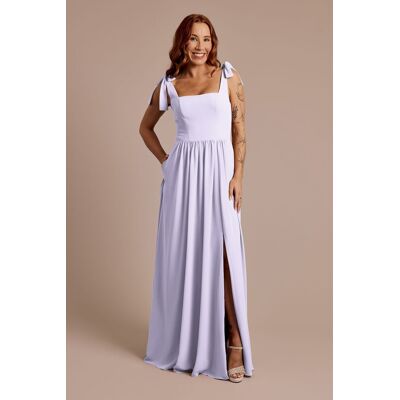 Celebrate DB Studio Chiffon Tie Strap Tank A-Line Dress in Iris Size: 28 David's Bridal Celebrate DB Studio Chiffon Tie Strap Tank A-Line Dress in Iris Size: 28 David's Bridal