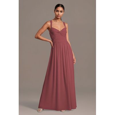 Celebrate DB Studio Chiffon Pleated Bodice A-Line Dress in Chianti Size: 4X David's Bridal Celebrate DB Studio Chiffon Pleated Bodice A-Line Dress in Chianti Size: 4X David's Bridal