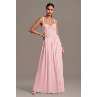 Celebrate DB Studio Chiffon Pleated Bodice A-Line Dress in Pastel Pink Size: Small David's Bridal Celebrate DB Studio Chiffon Pleated Bodice A-Line Dress in Pastel Pink Size: Small David's Bridal