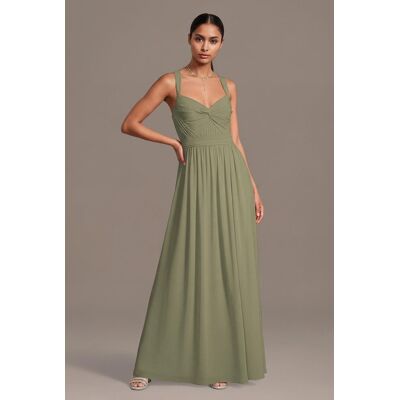Celebrate DB Studio Chiffon Pleated Bodice A-Line Dress in Eucalyptus Size: 1X David's Bridal Celebrate DB Studio Chiffon Pleated Bodice A-Line Dress in Eucalyptus Size: 1X David's Bridal
