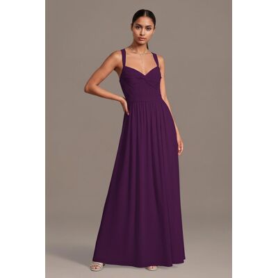 Celebrate DB Studio Chiffon Pleated Bodice A-Line Dress in Plum Size: 4X David's Bridal Celebrate DB Studio Chiffon Pleated Bodice A-Line Dress in Plum Size: 4X David's Bridal