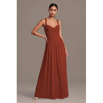 Celebrate DB Studio Chiffon Pleated Bodice A-Line Dress in Cinnamon Size: 4X David's Bridal Celebrate DB Studio Chiffon Pleated Bodice A-Line Dress in Cinnamon Size: 4X David's Bridal