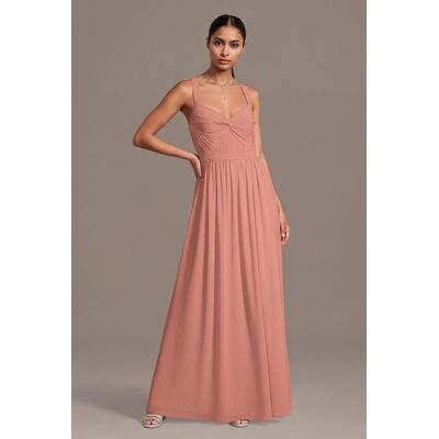 Celebrate DB Studio Chiffon Pleated Bodice A-Line Dress in Desert Coral Size: 4X David's Bridal Celebrate DB Studio Chiffon Pleated Bodice A-Line Dress in Desert Coral Size: 4X David's Bridal