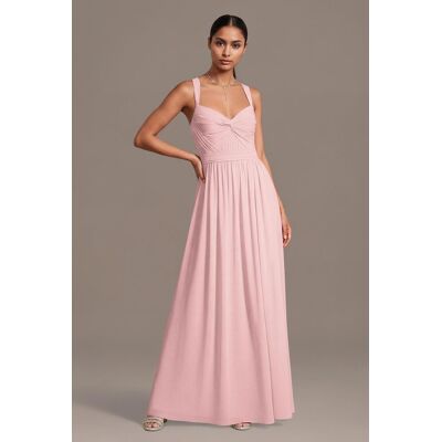 Celebrate DB Studio Chiffon Pleated Bodice A-Line Dress in Pastel Pink Size: Small David's Bridal Celebrate DB Studio Chiffon Pleated Bodice A-Line Dress in Pastel Pink Size: Small David's Bridal