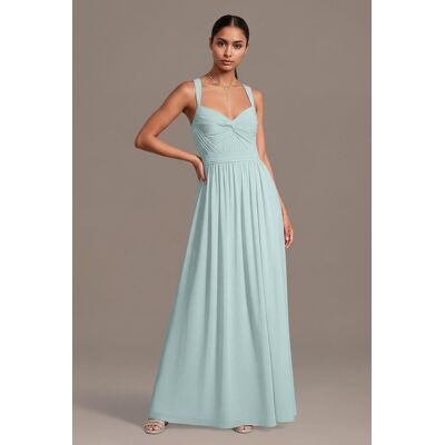 Celebrate DB Studio Chiffon Pleated Bodice A-Line Dress in Sky Blue Size: 4X David's Bridal Celebrate DB Studio Chiffon Pleated Bodice A-Line Dress in Sky Blue Size: 4X David's Bridal