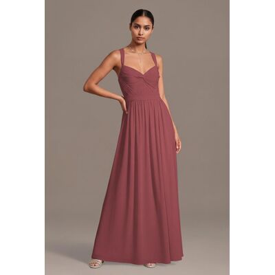 Celebrate DB Studio Chiffon Pleated Bodice A-Line Dress in Chianti Size: 4X David's Bridal Celebrate DB Studio Chiffon Pleated Bodice A-Line Dress in Chianti Size: 4X David's Bridal