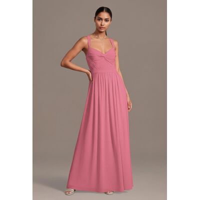 Celebrate DB Studio Chiffon Pleated Bodice A-Line Dress in Rose Pink Size: 4X David's Bridal Celebrate DB Studio Chiffon Pleated Bodice A-Line Dress in Rose Pink Size: 4X David's Bridal