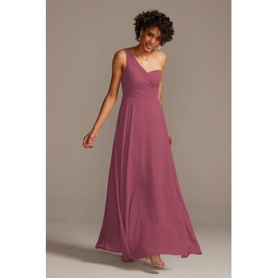 Celebrate DB Studio Full Skirt Dress With One Shoulder in Chianti Size: 26 David's Bridal Celebrate DB Studio Full Skirt Dress With One Shoulder in Chianti Size: 26 David's Bridal
