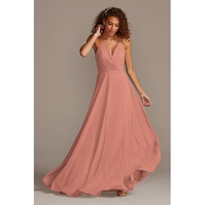 Celebrate DB Studio Spaghetti Strap Full Skirt Dress in Desert Coral Size: 30 David's Bridal Celebrate DB Studio Spaghetti Strap Full Skirt Dress in Desert Coral Size: 30 David's Bridal